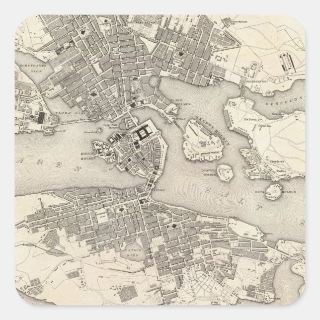 Sticker Carré Stockholm, Suède (Devant)