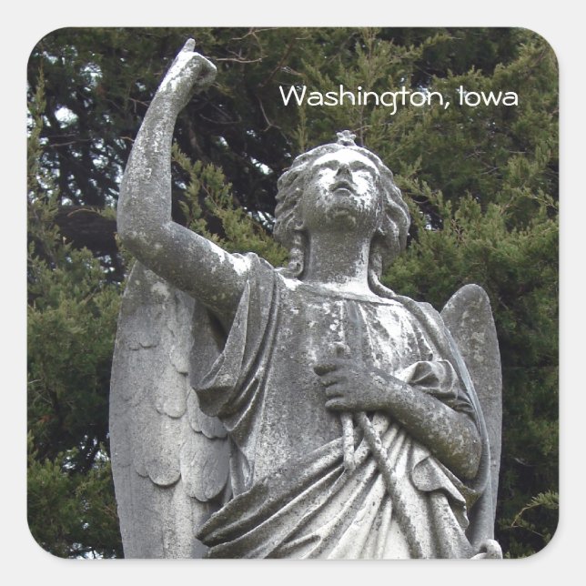Sticker Carré Stone Angel, Washington, Iowa (Devant)