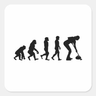 Sticker Carré Stone Curling Hiver Glace Sport Curler Évolution