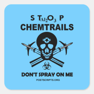 Sticker Carré Stop Chemtrails - Ne me vaporisez pas !