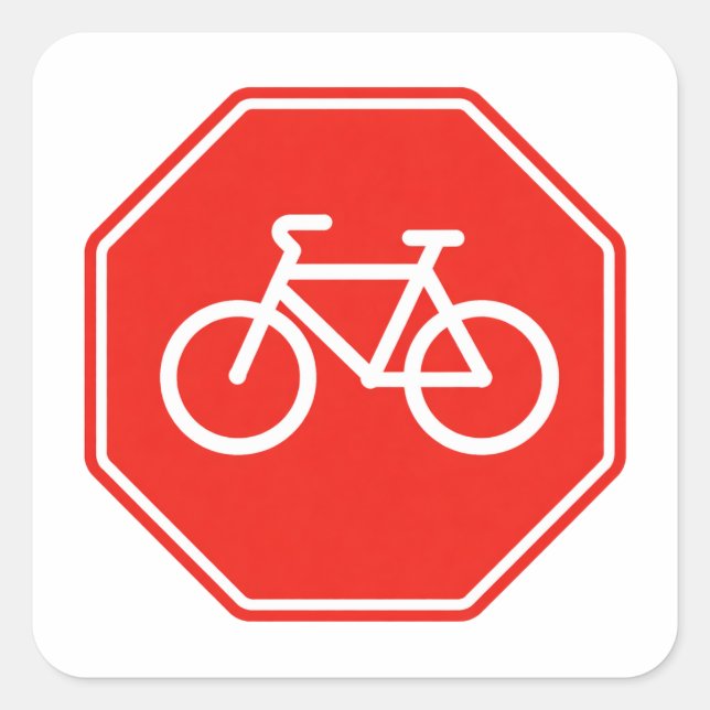 Sticker Carré Stop vélo  (Devant)