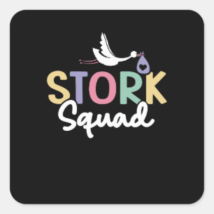 Sticker Carré Stork Squad Rainbow