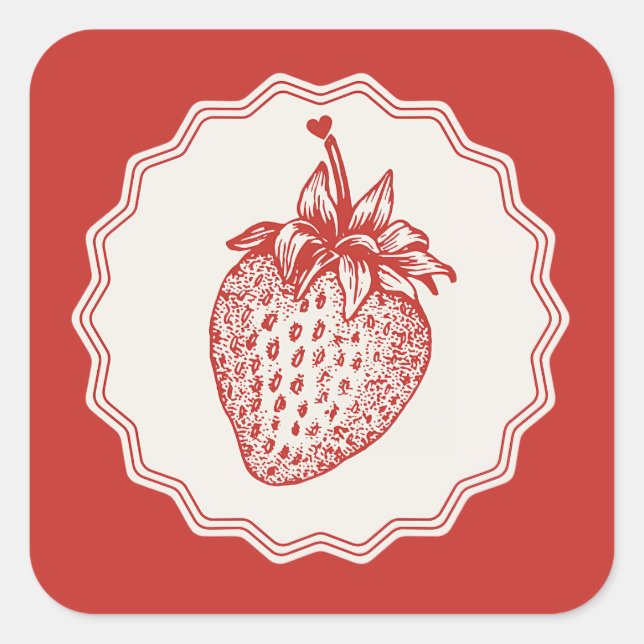 Sticker Carré Strawberry (Devant)