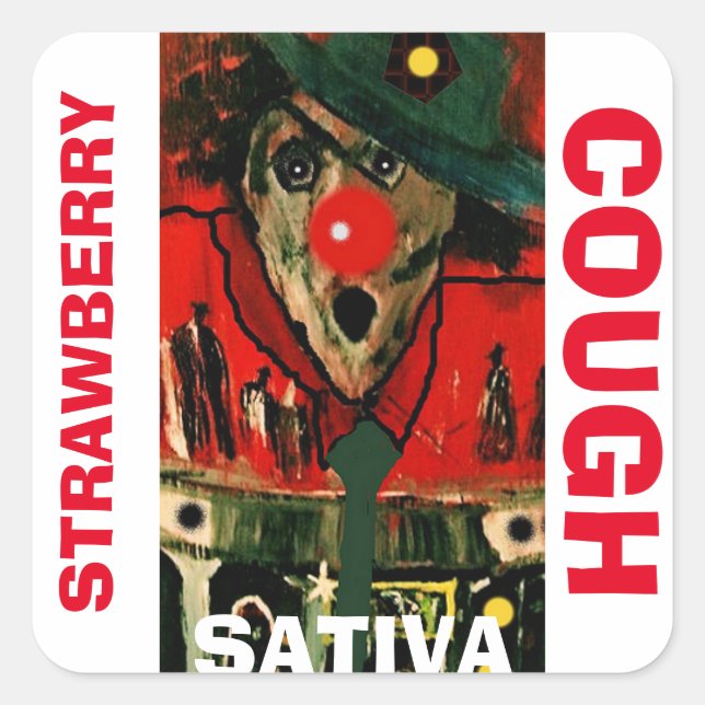 STICKER CARRÉ STRAWBERRY COUGH SATIVA (Devant)