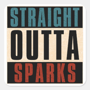 Sticker Carré Stright Outta Sparks Nevada NV