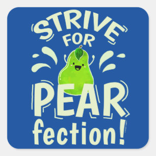 Sticker Carré Strike for Pearfection - Pear Pun