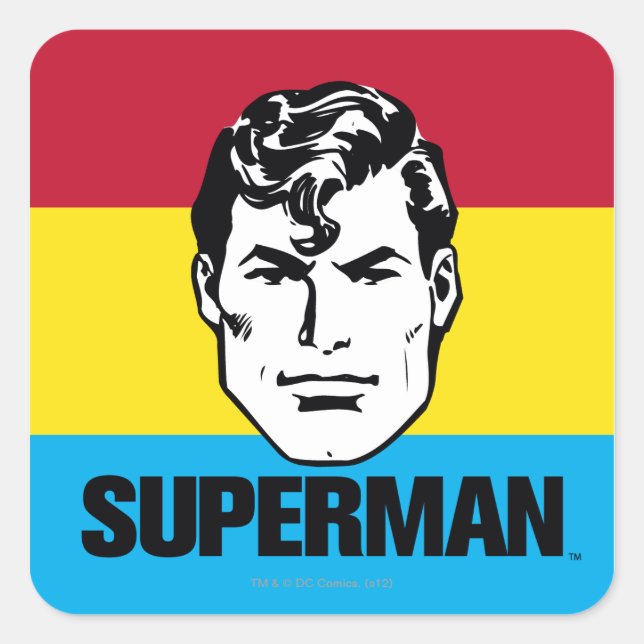 Sticker Carré Stripe Boy - Superman (Devant)