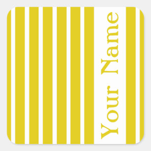 Sticker Carré Stripe Safari Golden Poppy avec le nom
