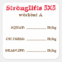 Stronglifts 5x5 tracker - entraînement A.