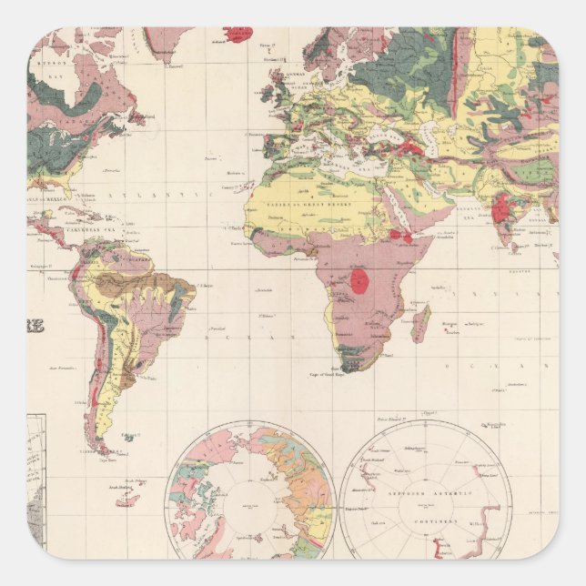 Sticker Carré Structure géologique du globe (Devant)