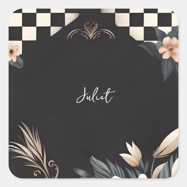 Sticker Carré Studio Créatif Rétro Mariage Illustré Shower (Devant)