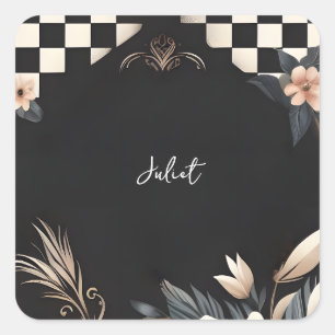 Sticker Carré Studio rétro créatif pour une fête de mariage illu