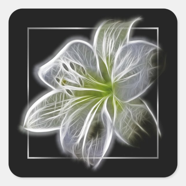 Sticker Carré Stunning White Lily (Devant)