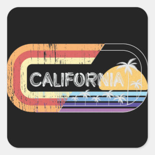 Sticker Carré Style California Retro Strewear