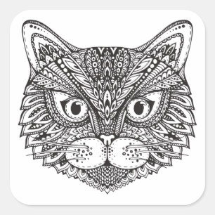 Sticker Carré Style Cat
