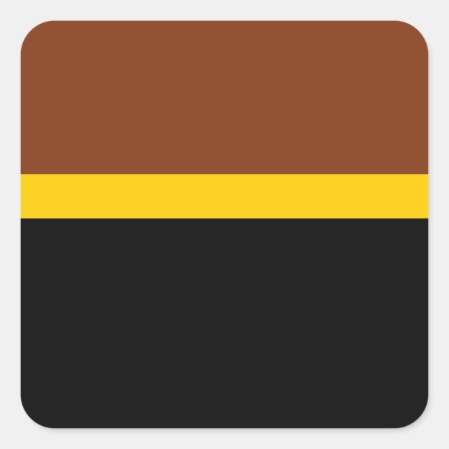 Sticker Carré Style de bloc de couleur Brown jaune (Devant)
