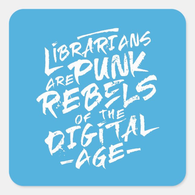 Sticker Carré Style de la librairie Punk Rebel 80s (Devant)