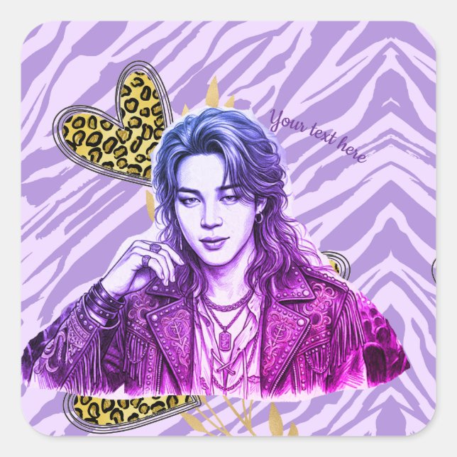 Sticker Carré style d'icône modifiable k pop (Devant)