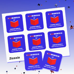 Sticker Carré Style du logo d'interdiction des livres