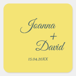 Sticker Carré Style Minimaliste   Police de Calligraphie Mariage