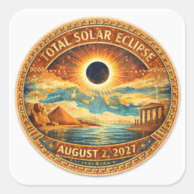 Sticker Carré Style Mosaïque 2027 Eclipse (Devant)