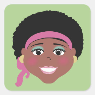 Sticker Carré Style rétro