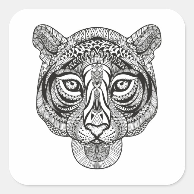 Sticker Carré Style Tiger (Devant)