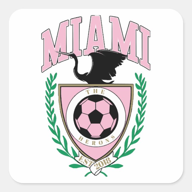 Sticker Carré Style Varsity de football de Miami (Devant)