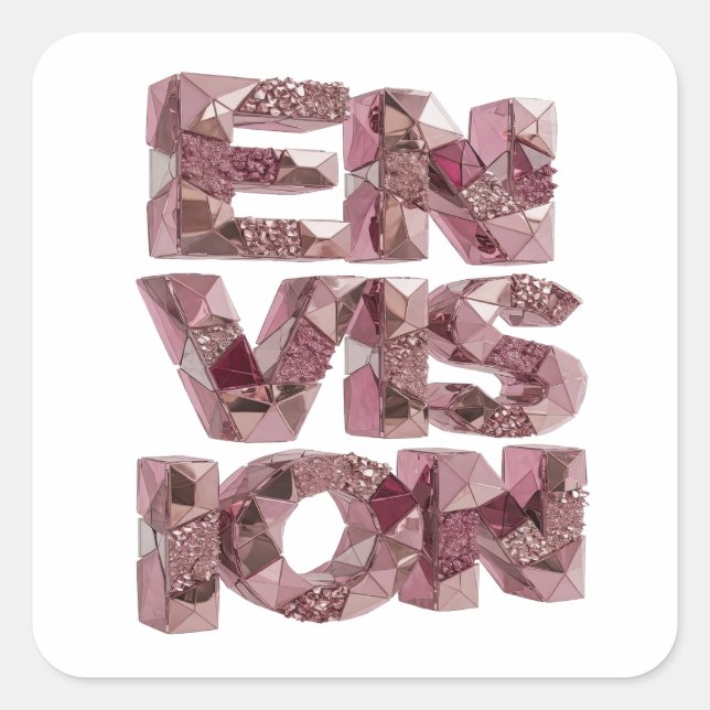 Sticker Carré Style Vinyl Rose ENVISION Unique (Devant)