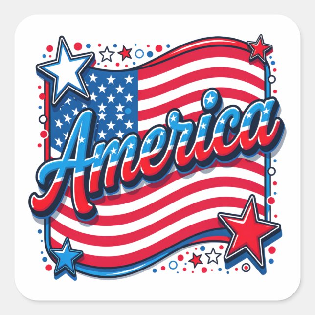 Sticker Carré Stylish America (Devant)