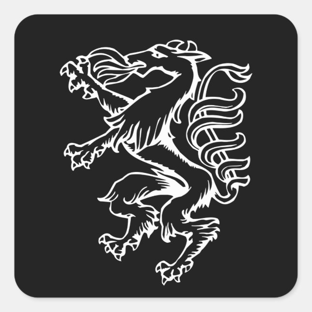 Sticker Carré Styrie Armoiries de Panther Lineart Autriche (Devant)