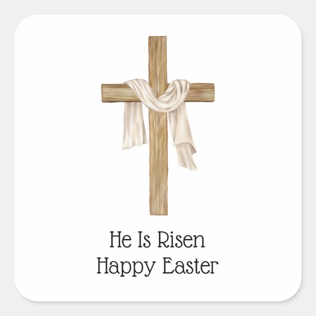 Sticker Carré Suaire de Turin Croix de Pâques Religieux chrétien (Devant)