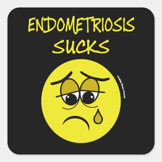Sticker Carré SUCKS...Endometriose (Devant)