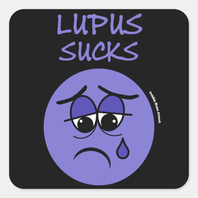 Sticker Carré SUCKS...Lupus (Devant)