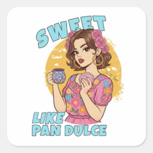 Sticker Carré Sucré comme Pan Dulce Conchas & Cafecito