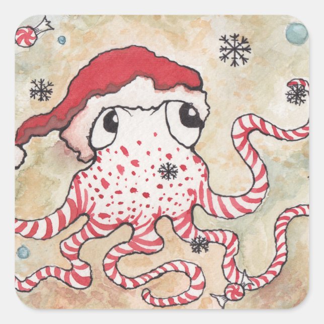 Sticker Carré Sucre de canne Octopus (Devant)