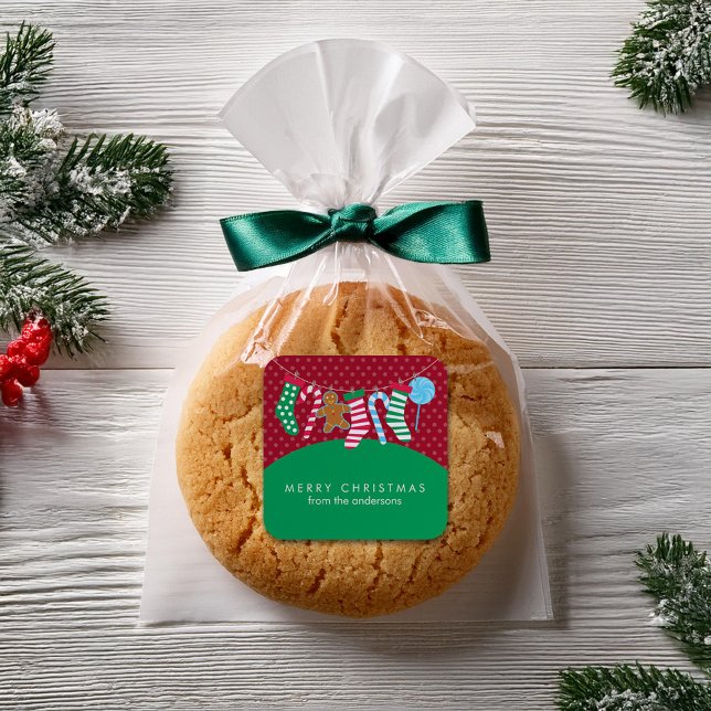 Sticker Carré Sucres de canne et stocks Noël (Créateur téléchargé)