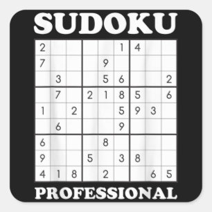 Sticker Carré Sudoku Puzzle Jeu d'amour graphique