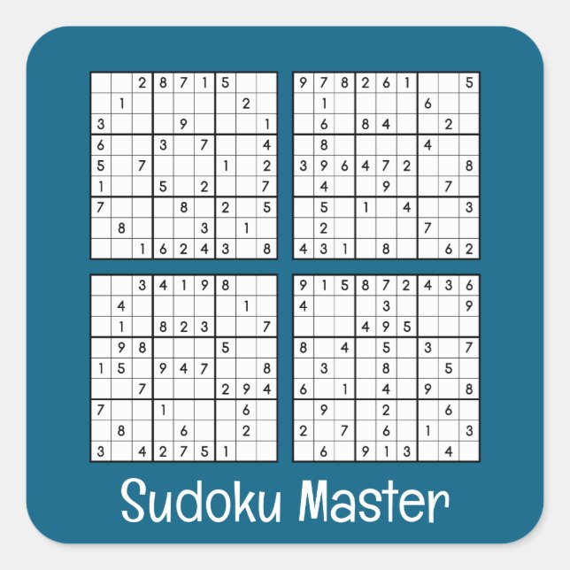 Sticker Carré Sudoku Puzzles Design (Devant)