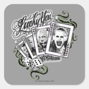 Sticker Carré Suicide Squad   Lucky You