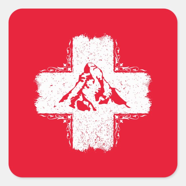 Sticker Carré Suisse Alpes Matterhorn - Suisse (Devant)