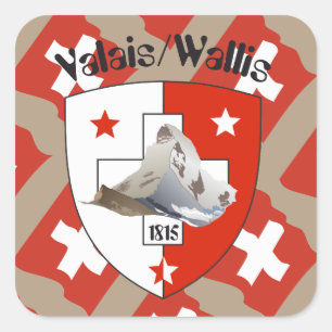 Sticker Carré Suisse de Suisse Svizzera Svizra Switzerland colle