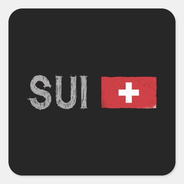 Sticker Carré Suisse Football Fan Shirt Drapeau Suisse (Devant)