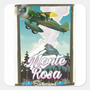 Sticker Carré Suisse Monta Rosa Affiche de voyage