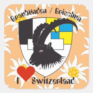 Sticker Carré Suisse Svizzera Svizra Switzerland Kleber