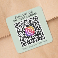 Suivez-nous Code QR Instagram Sage Vert Promotionn