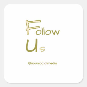 Sticker Carré suivez-nous nom d'utilisateur facebook médias soci