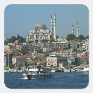 Sticker Carré Sultan Ahmed & Istanbul panorama, Turquie