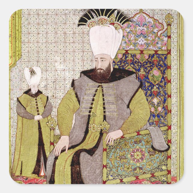Sticker Carré Sultan Ahmet III et l'héritier du trône (Devant)