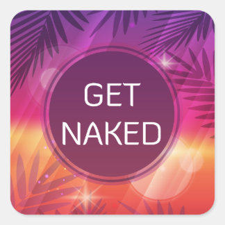 Sticker Carré Summer Beach Night Palm Devenez Nu